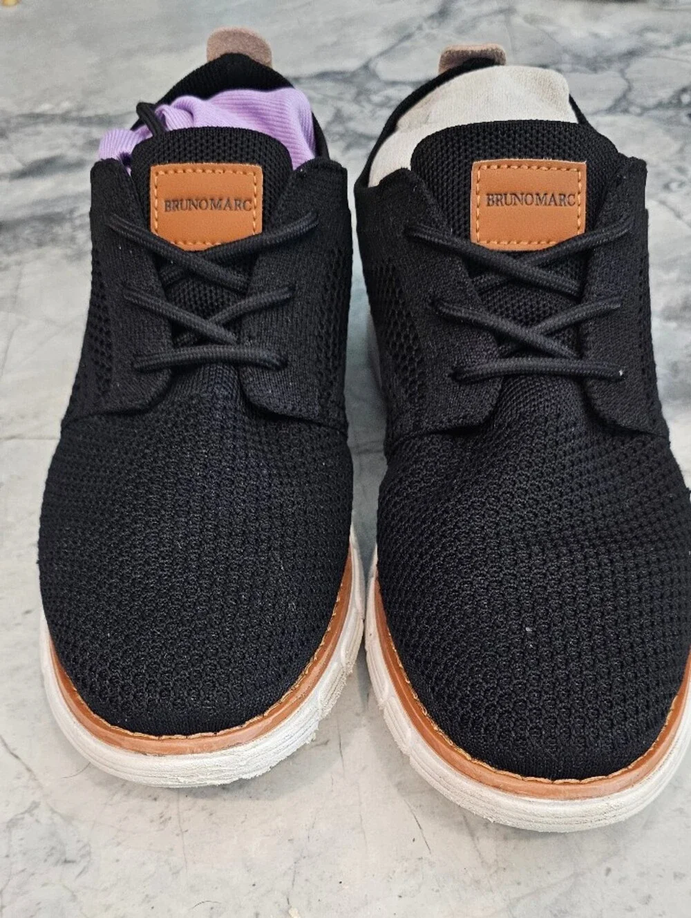 boys Black Knit Casual Shoes - Comfortable Lace-Up